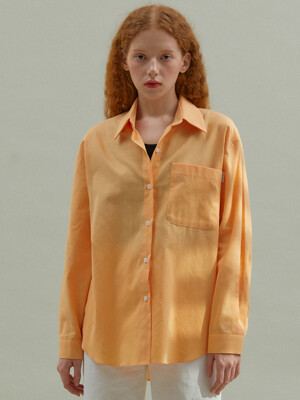 Basic Oxford Long Shirt Orange