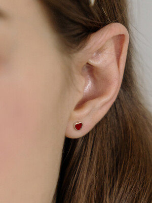 [Silver925] HW008 mini red heart earring