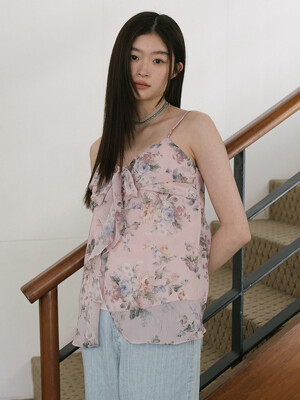floral chiffon bustier_pink