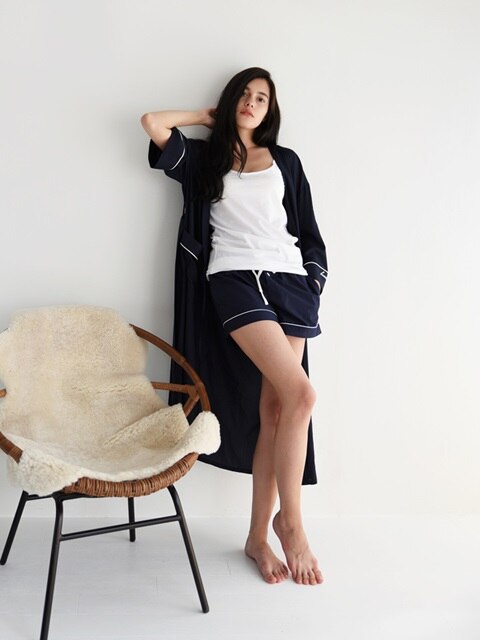 PJM Long Robe _ Navy