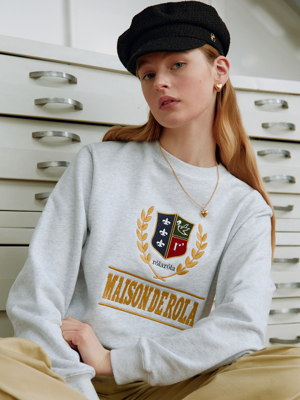 PREPPY LOGO SWEATSHIRTS MELANGE GRAY