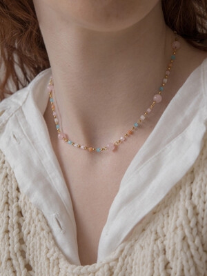 Pastel sugar candy ball chain necklace