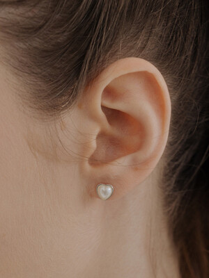 [Silver925] HTY016 Lovely heart pearl earrings