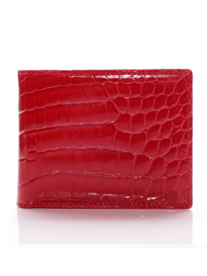 [악어반지갑] half wallet Red