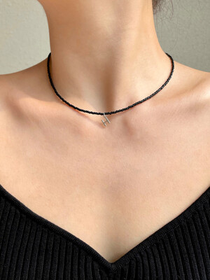 Black Initial Necklace