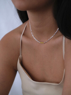 Basic Bar Necklace (silver925)(3color)