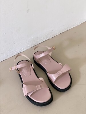 unbalance ribbon platform sandal  pink