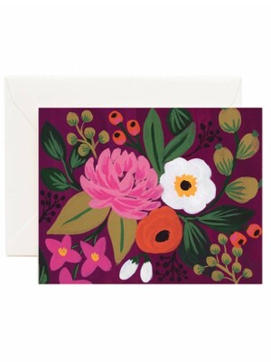 Vintage Blossoms Burgundy Card 카드