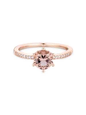 핑크 스파클링 크라운 솔리테어 로즈 반지 188289C01