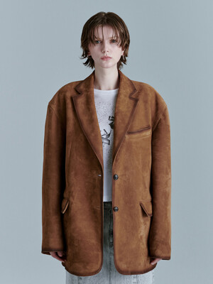 SUEDE BRUSHED JACKET_camel