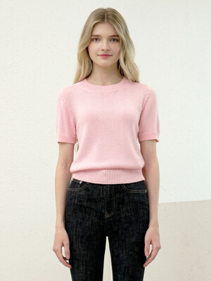 W1014 SOLID KNIT T-SHIRT_PINK