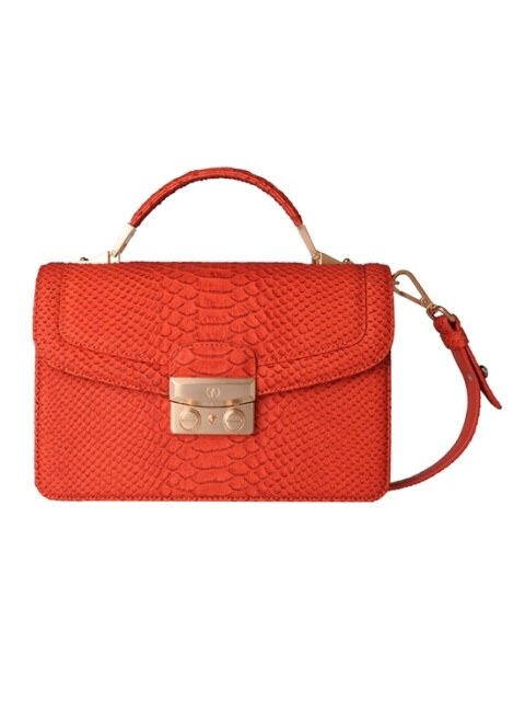 BLAIR WILD SNAKE SHOULDER BAG - RUST