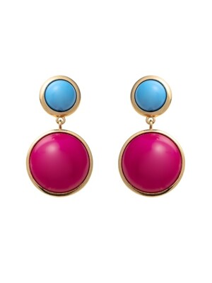blue hot pink earrings