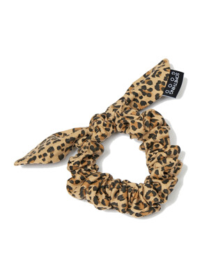 Leopard Tie Bow Scrunchy