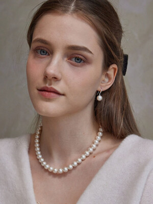 Beige Pearl Earrings _ 925silver