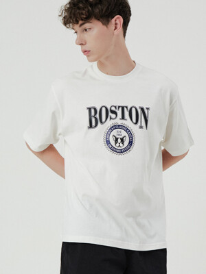 보스턴 로고 반팔 티셔츠 화이트