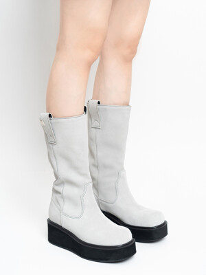 Ash Western Boots (Light Gray)