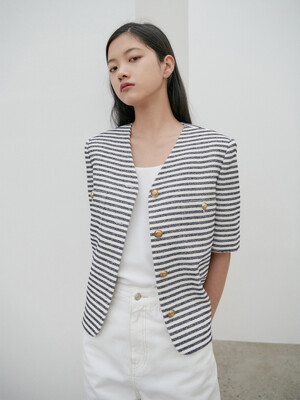 23N summer stripe crop jacket [ST]