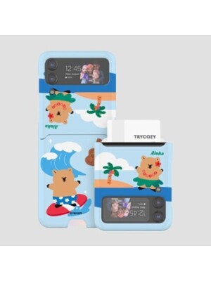 [T]쿼카 여행 갤럭시Z플립3/Z플립4 카드 3D곡면하드케이스
