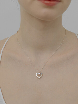 [Siver925] WE027 double heart necklace