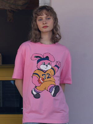 위티버니 루즈핏 그래픽 티셔츠 [핑크]