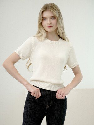 W1014 SOLID KNIT T-SHIRT_IVORY