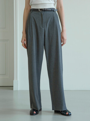 SIPT7047 side banding wide trousers_Charcoal