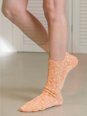 [no.231] multi-orange slub socks