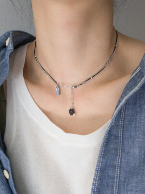 Black and Silver chain necklace