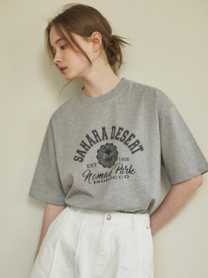 W/Pure Cotton Sahara Semi-Over T-Shirt 4color