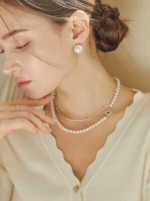 DM PP Swarovski Pearl  925 Silver Necklace