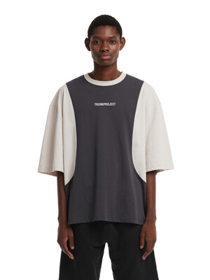 Oversize Colorblocked T-Shirt_GREY