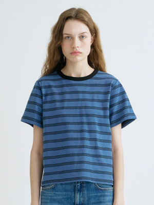 S Fiends 90s Stripe Tshirt_Blue