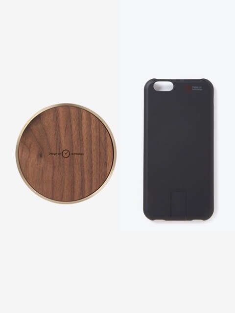 D.O.T Wireless case & Wireless Charger set (walnut/brass)