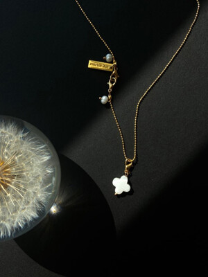 mini pearl ball chain necklaceⓗ *2way - 마스크목걸이[gold]
