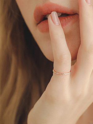 Cubic Rose Gold Silver Lovely Ring R0596