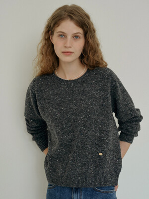 W Spotted Lams Wool Knit_Smoked Pearl