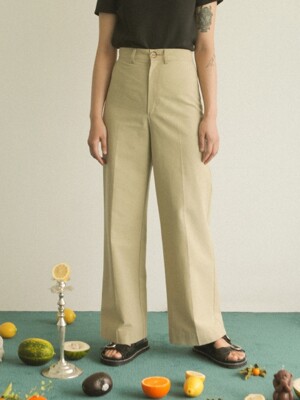 TENCEL WIDE PANTS_BEIGE