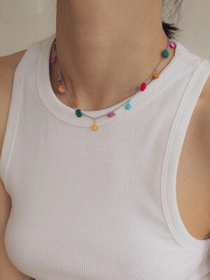 Summer rainbow necklace (silver)