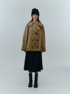 Recycled Double Trench Jacket (Beige)