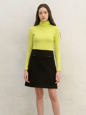 Classic Mini Wool Skirt_Khaki Brown