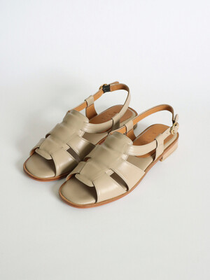 Open-Toe Fisherman Sandals . Ecru