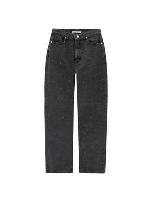 Hotfix Semi Wide Denim Jeans_bleached black
