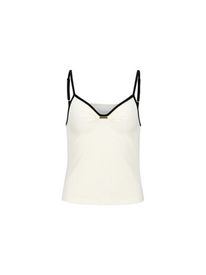 YCH-PLAQUE SLEEVELESS TOP_WHITE