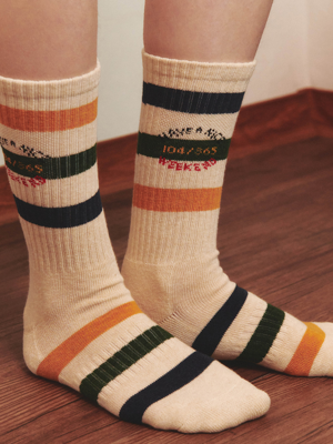 Weekend Socks Point Stripe Beige