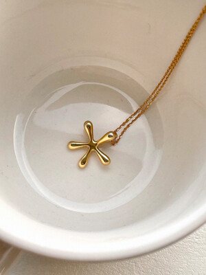 [silver925] flower necklace - gold