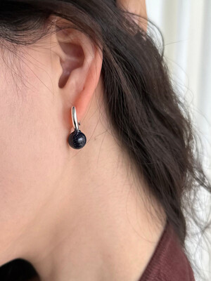[silver925] aventurine gemstone earring