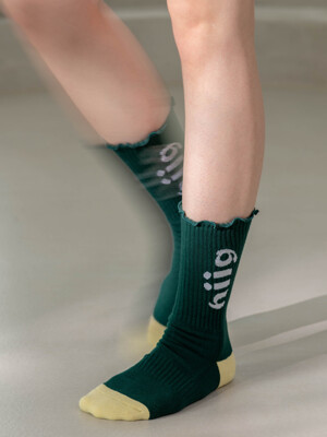 [no.535] green frill socks