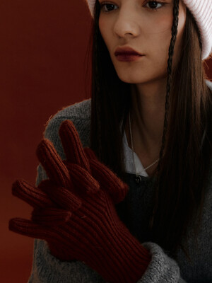 Finger Hole Touch Gloves (Wool / 2Colors)