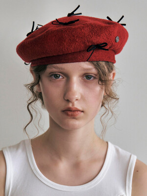 BOW BERET IN RED